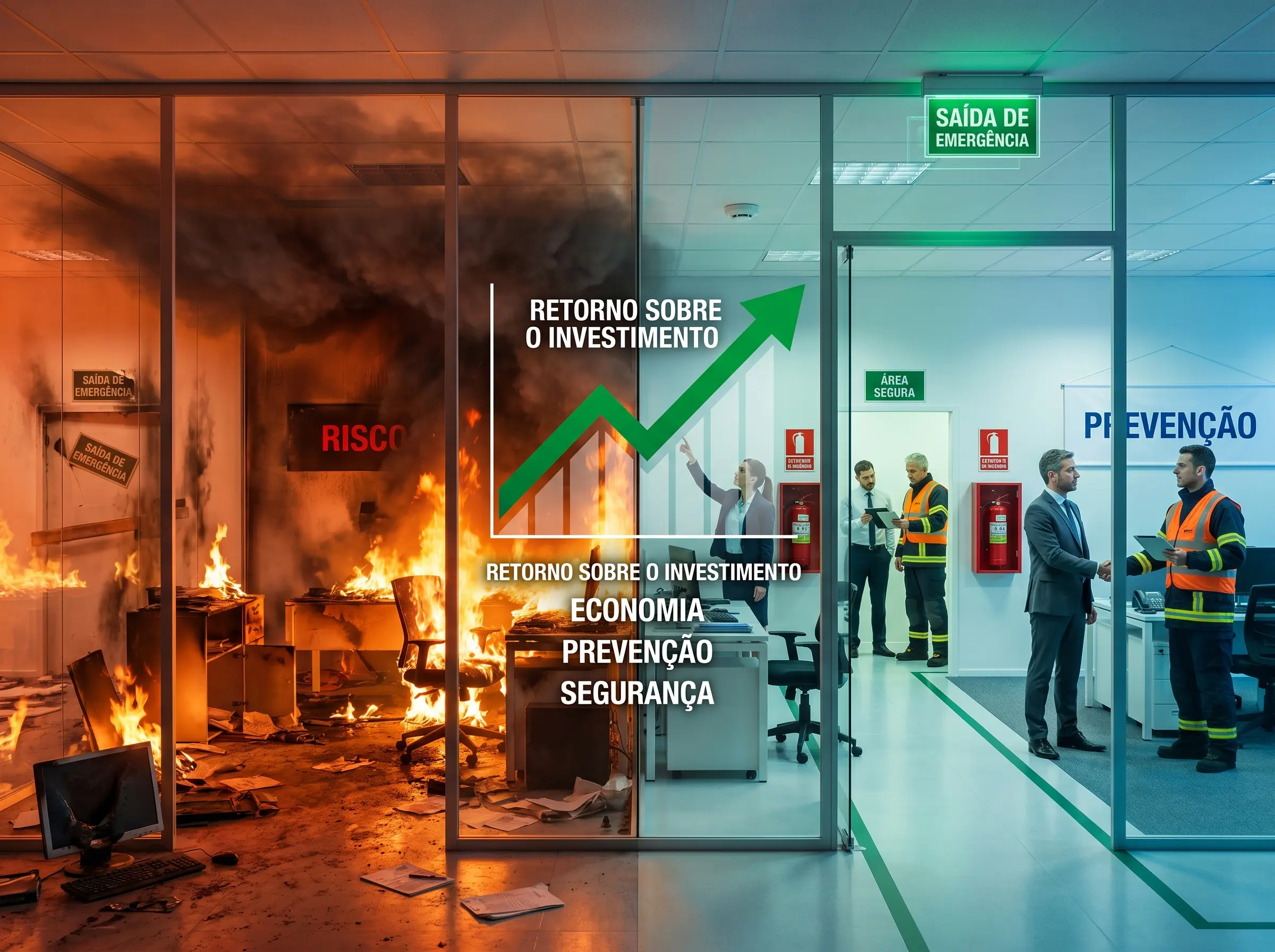 Gráfico mostrando ROI em segurança contra incêndio